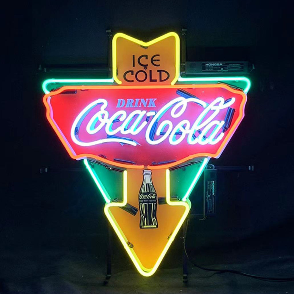 Ice Cold Drink Coca Cola Bottle Neon Signs Light