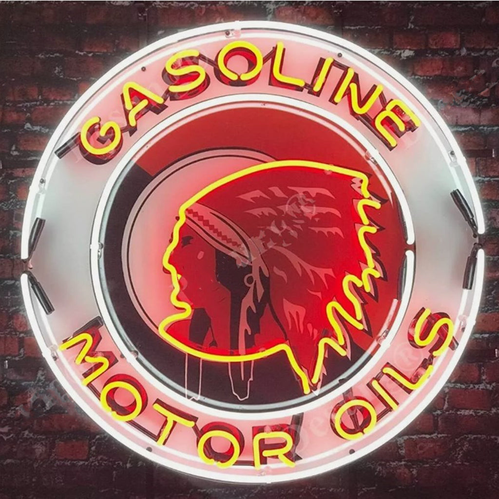 Indian Motor Oils Gasoline Neon Signs