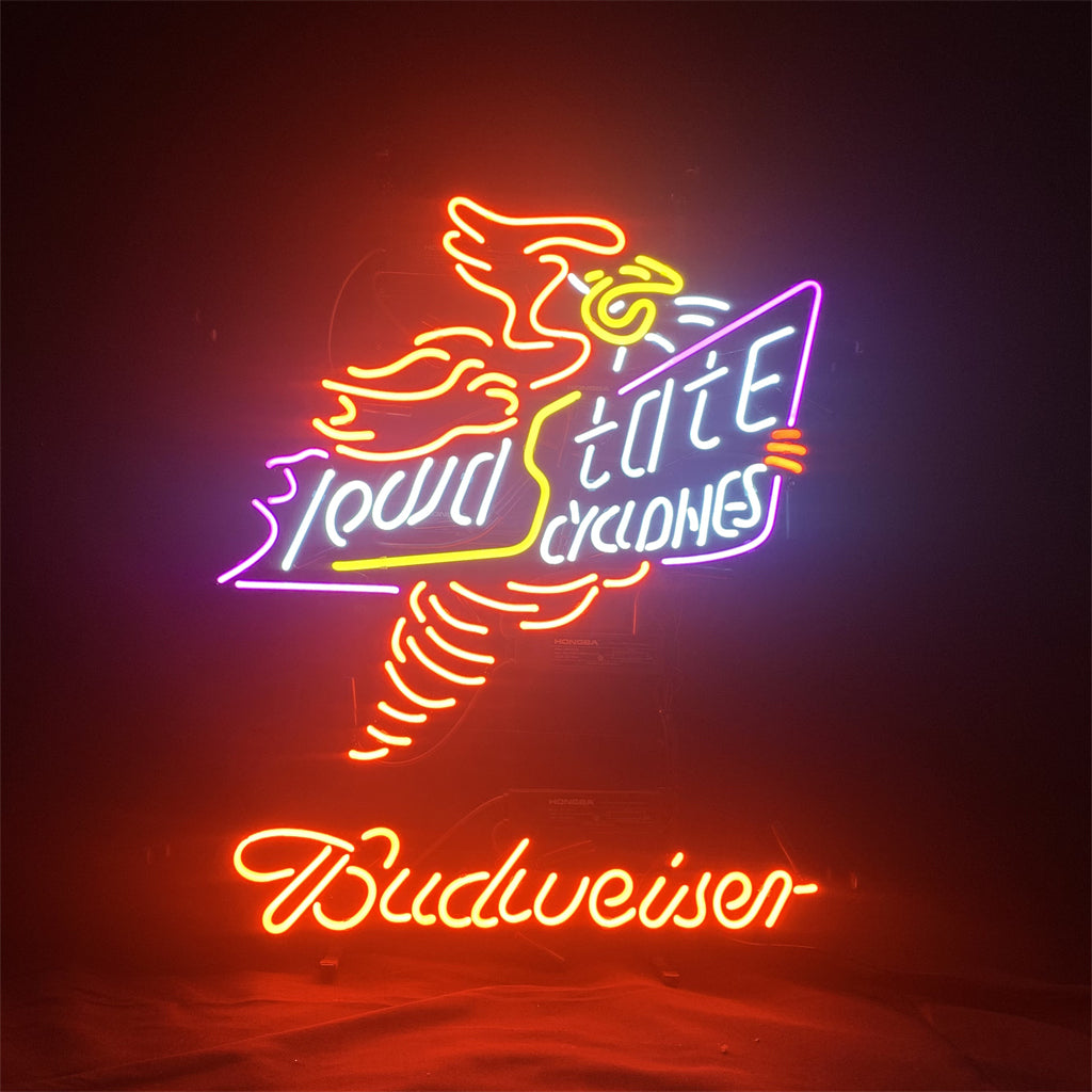 Iowa State Cyclone Budweiser Neon Signs Light