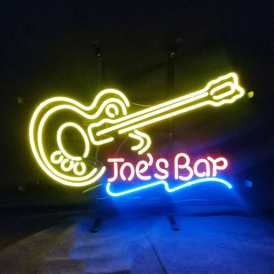 Joe's Bar Guitar Neon Signs Light