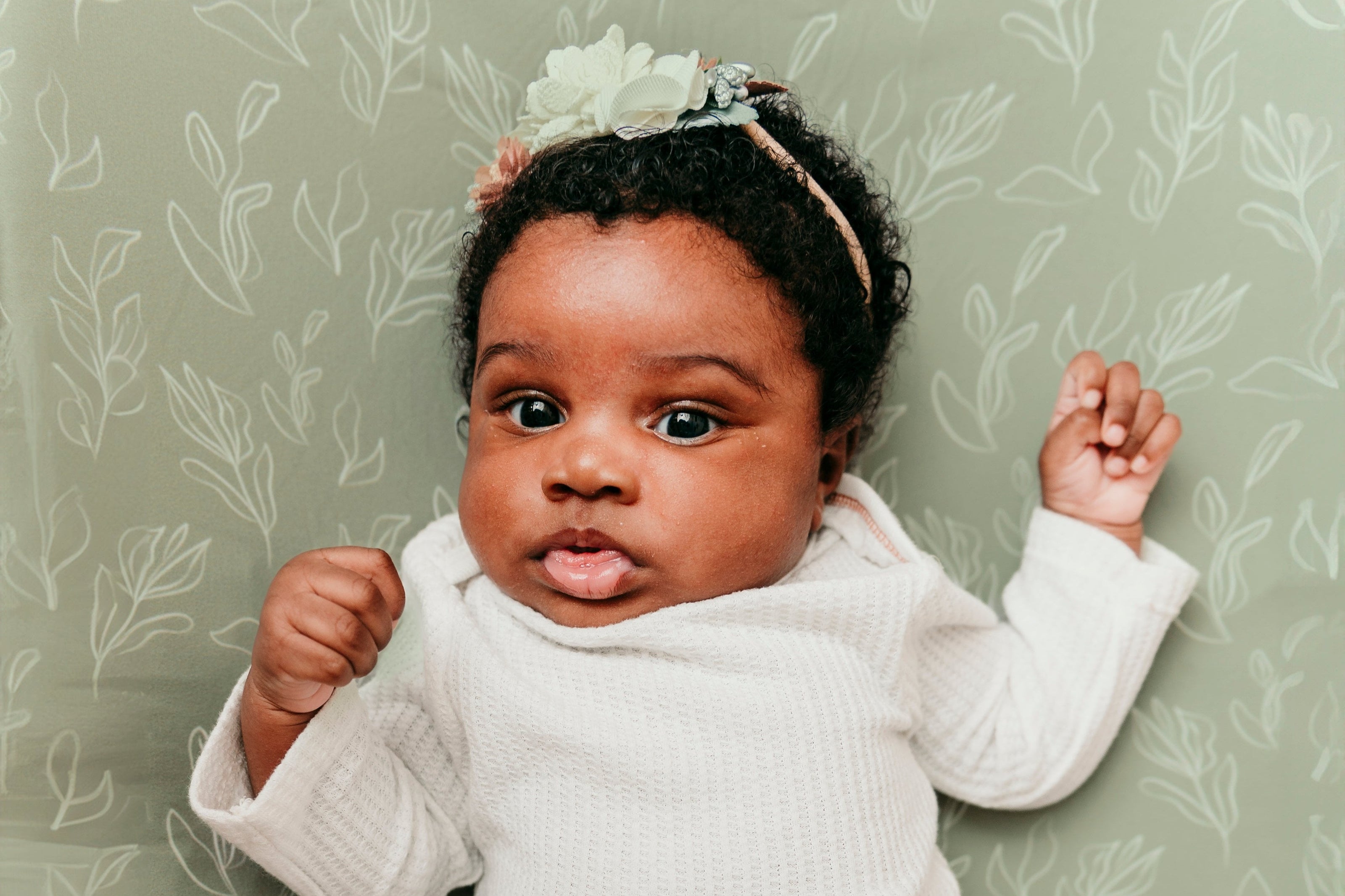 Organic Bamboo Cotton Blend Crib Sheet in Natural Oasis Willow