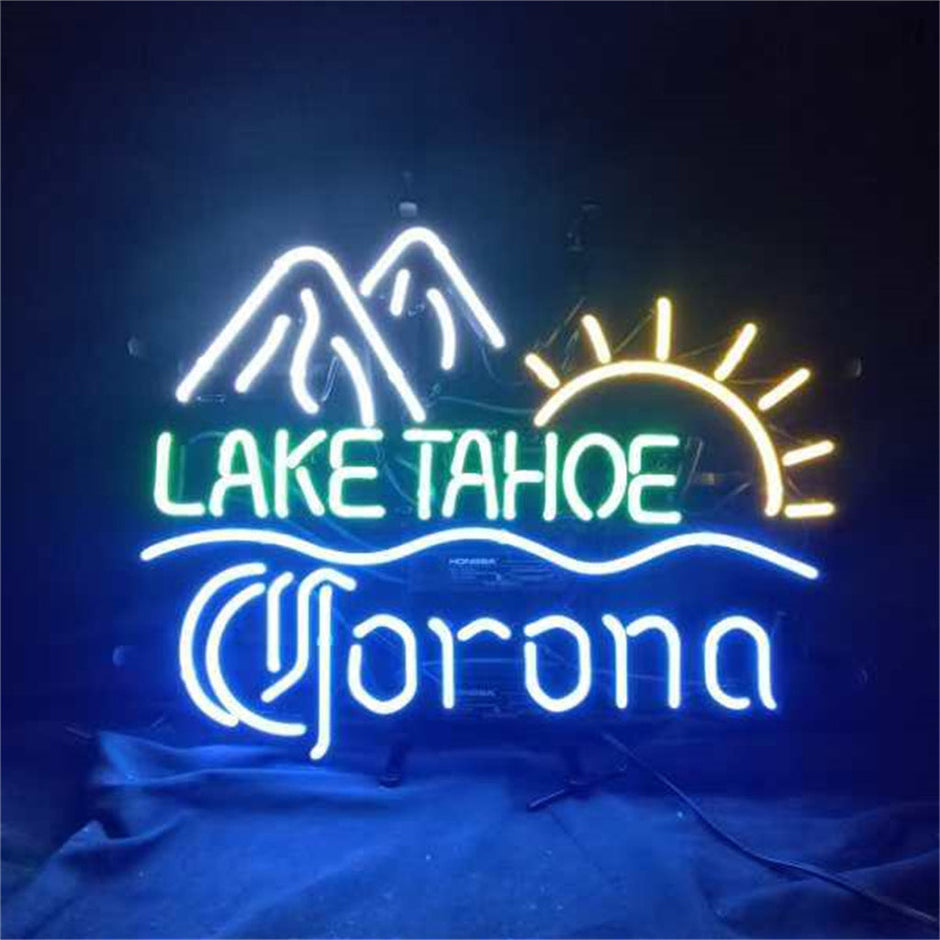 Lake Tahoe Corona Extra Sunrise Mountain Neon Signs Light