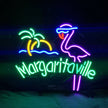 Margaritaville Flamingo Sun Sea Plam Tree Neon Signs Light