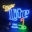 Yellow Miller Lite 19th Hole Neon Signs