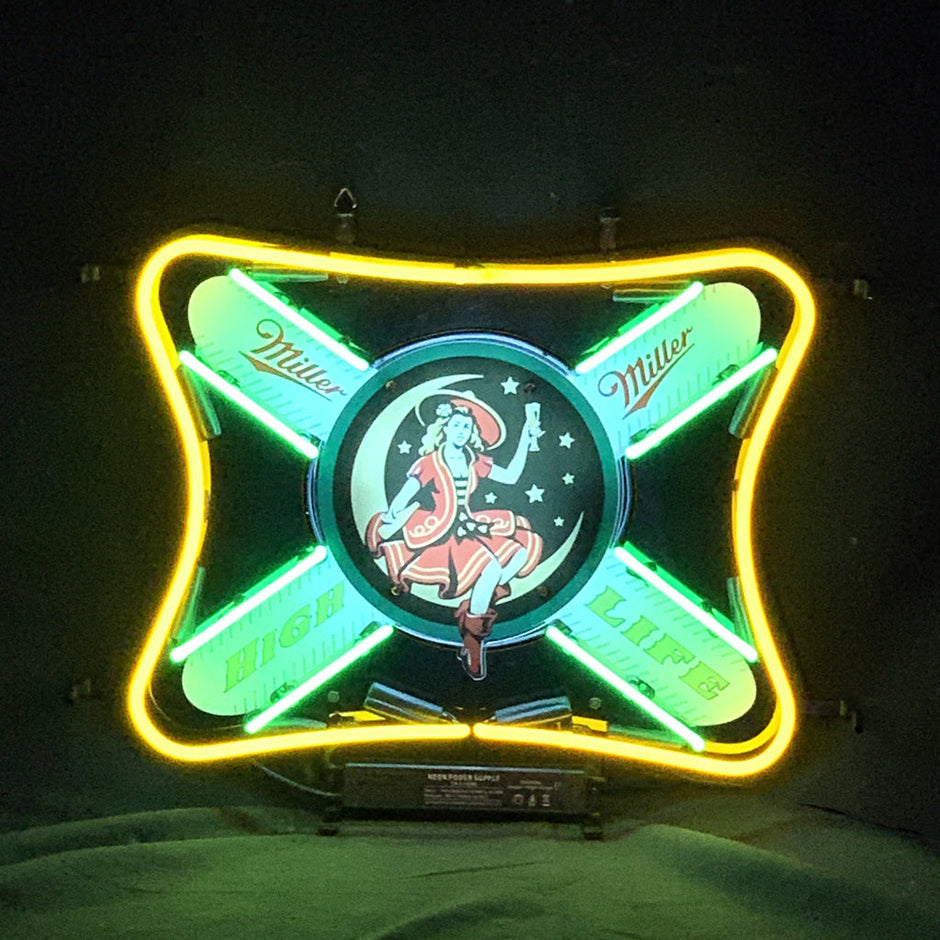 Miller Lite High Life Girl Lager Neon Sign Light