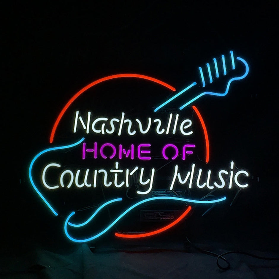 Nashville Home of Country Muisc Guitar Neon Signs