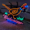 Yellow Pheasant Hunter Budweiser Nebraska Neon Sign Light