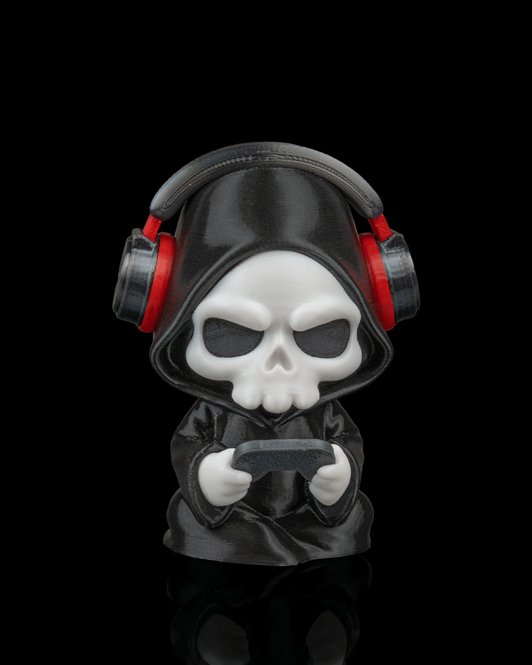 Press F - Gamer Grim Reaper Figurine (3D Printed, Multi Color or DIY)