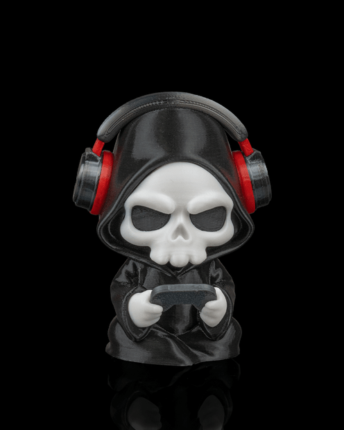 Press F - Gamer Grim Reaper Figurine (3D Printed, Multi Color or DIY)