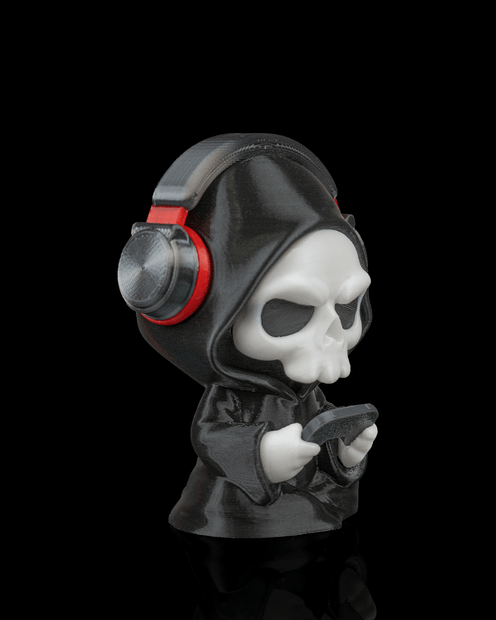 Press F - Gamer Grim Reaper Figurine (3D Printed, Multi Color or DIY)