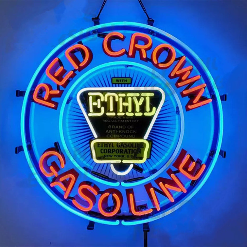 Red Crown Ethyl Gasoline Neon Signs