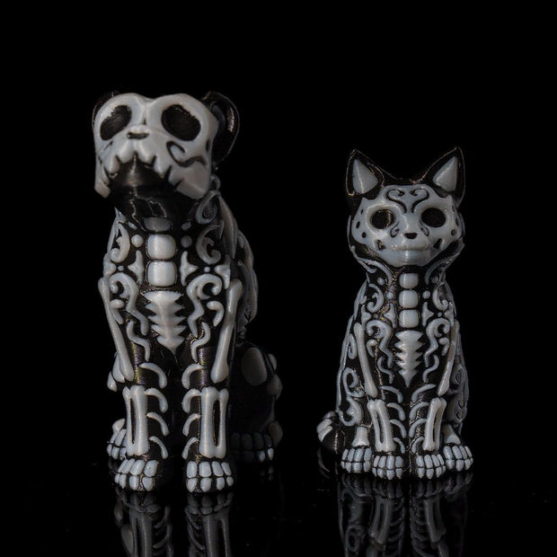 🐾 Día de los Muertos Dog and Cat Figurines – Calavera Skeleton Pet Decor 🎭