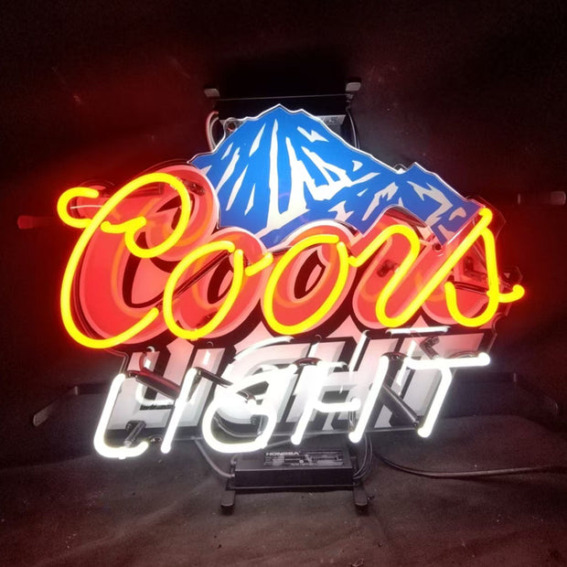 Coors Light with Snow Mountain Logo Neon Signs