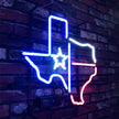 Texas Map with Lone Star Beer Neon Signs Light