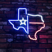 Texas Map with Lone Star Beer Neon Signs Light