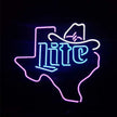 Miller Lite Cowboy Hat with Texas Maps Neon Signs