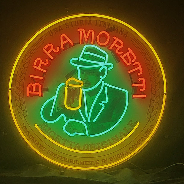 Una Storia Italiana Birra Moretti Ricetta Qriginale Neon Signs