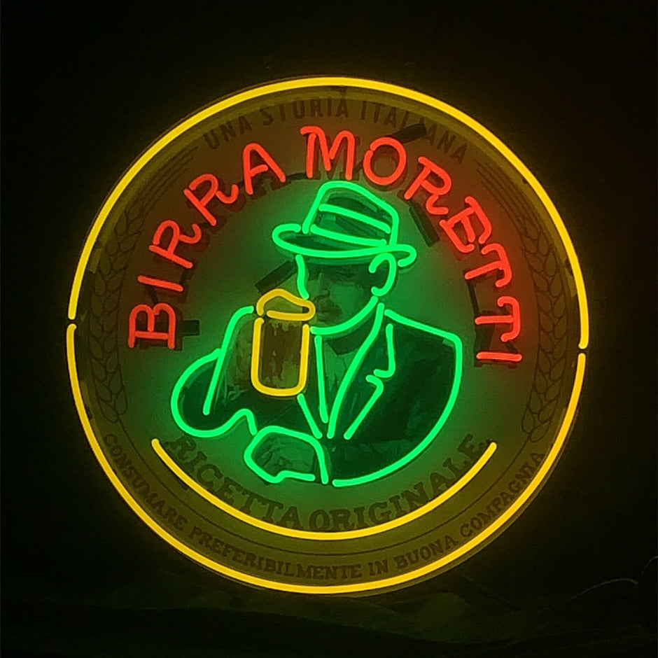 Una Storia Italiana Birra Moretti Ricetta Qriginale Neon Signs