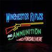 Winghester Rifles And Ammunition Neon Sign Light
