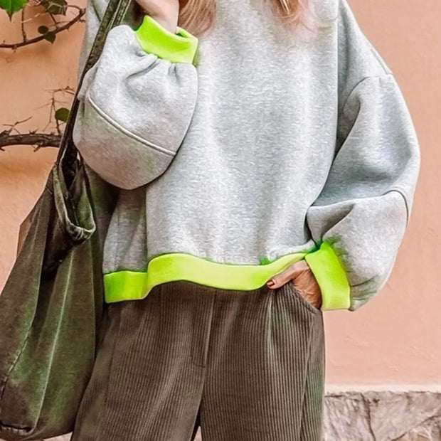 Contrast Trim Oversized Sweatshirt
