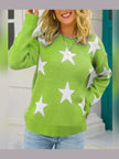 Women Star Pattern Round Neck Sweater