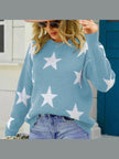 Women Star Pattern Round Neck Sweater