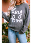 Round Neck Dropped Shoulder Letter Graphic Sweatshirt