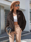 Women Ivy Lane Plush Open Front Dropped Shoulder Jacket