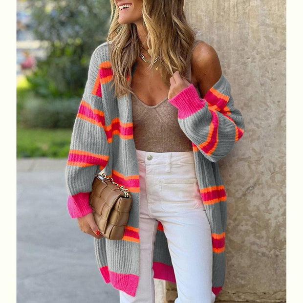 Women Ribbed Long Sleeve Cardigan Sweater