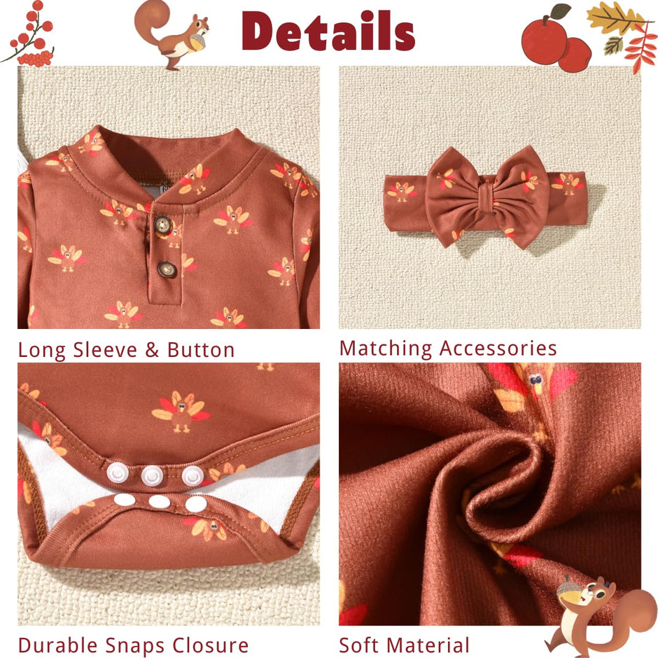 Aalizzwell Gender Neutral Long Sleeve Baby Ribbed Outfit with Hat & Headband - Custom Crafting Alliance, LLC