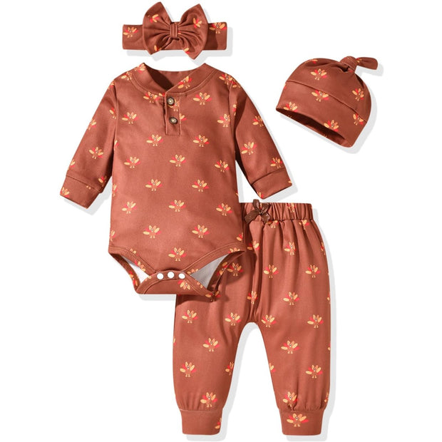 Aalizzwell Gender Neutral Long Sleeve Baby Ribbed Outfit with Hat & Headband - Custom Crafting Alliance, LLC