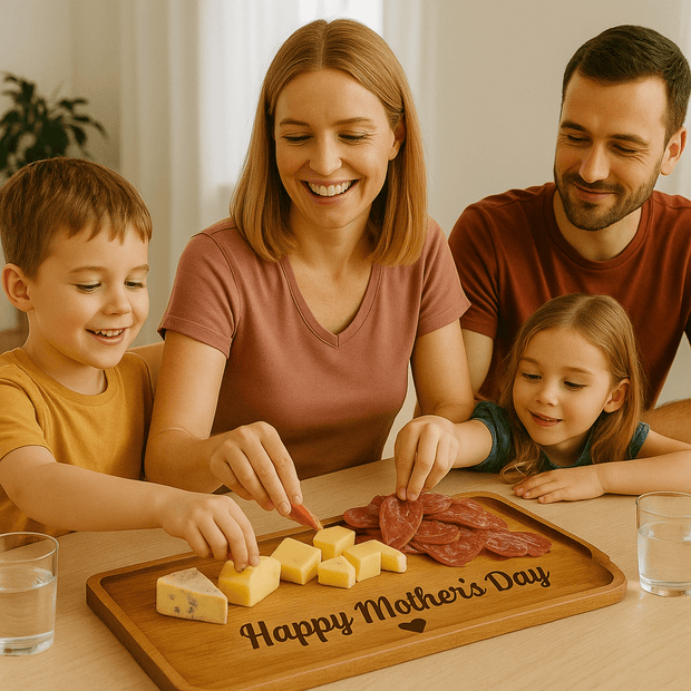 Acacia Charcuterie Board - 13.8x5.5" - Personalized With Your Special Message For The Occasion - Custom Crafting Alliance, LLC