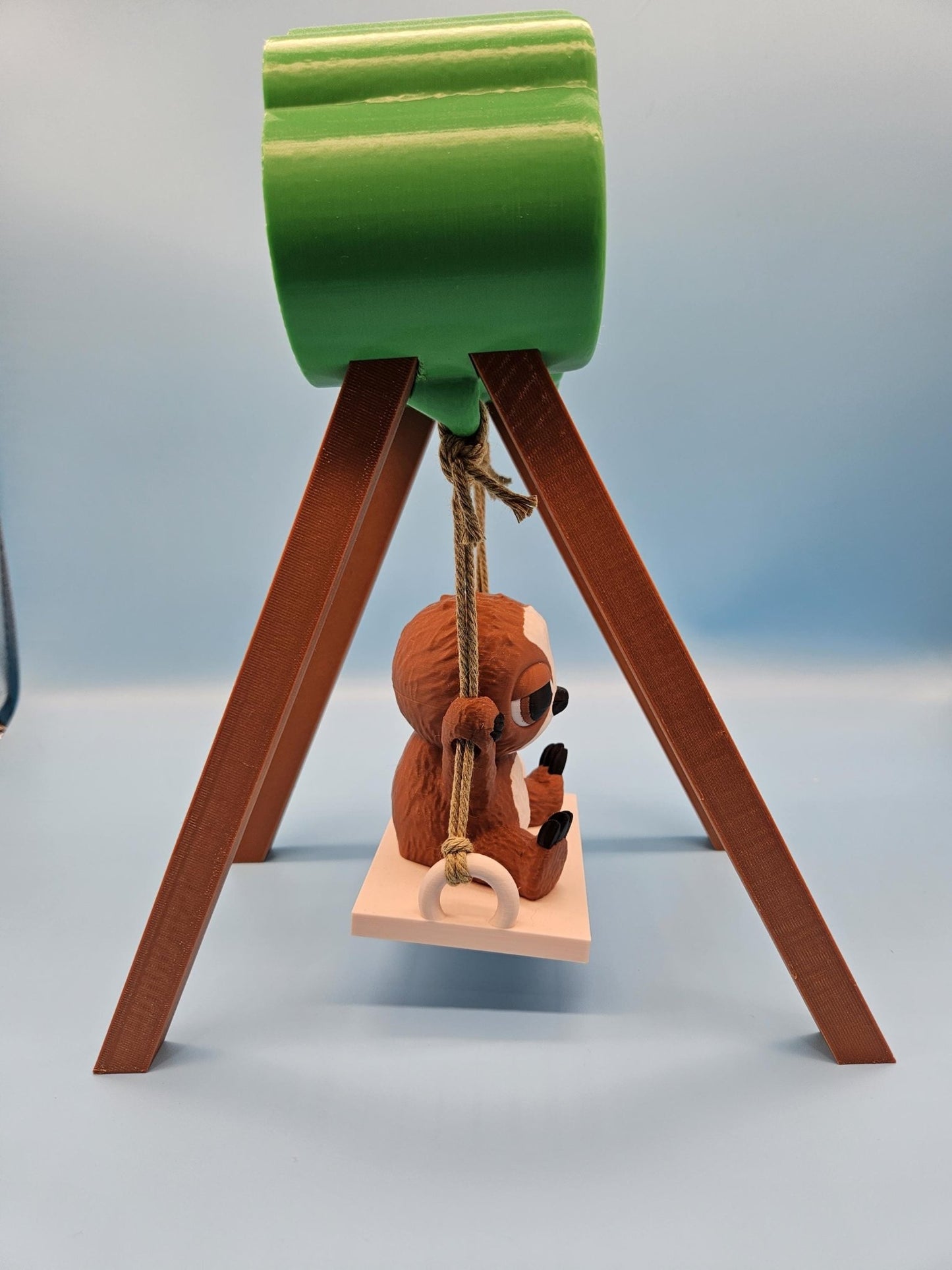 Adorable 3D - Printed Gnome on a Swing: Whimsical Garden or Indoor Decor to Brighten Any Space! - Custom Crafting Alliance