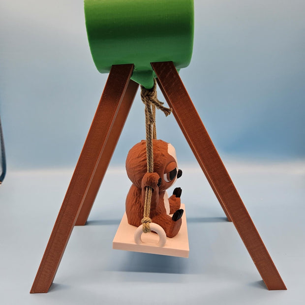 Adorable 3D - Printed Gnome on a Swing: Whimsical Garden or Indoor Decor to Brighten Any Space! - Custom Crafting Alliance