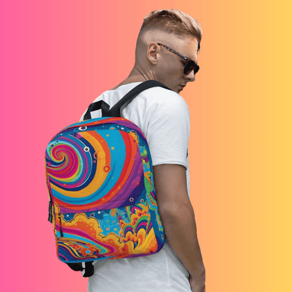 Vibrant Abstract Dance-Ready Backpack for EDM Lovers