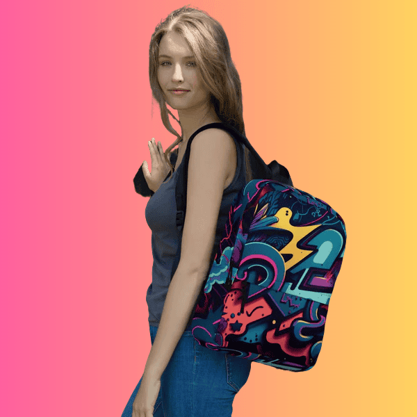 Vibrant Graffiti Music Festival Backpack – Your Must-Have Rave Companion