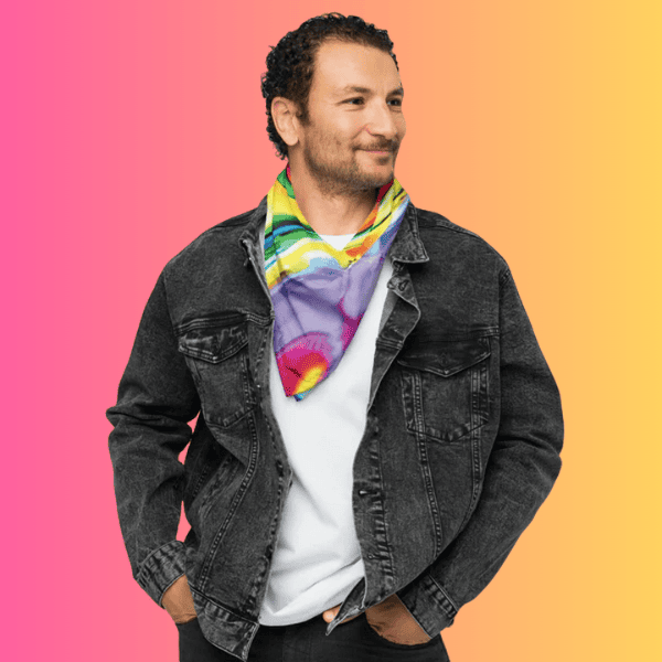 Psychedelic Alcohol Ink Bandana for Rave Enthusiasts