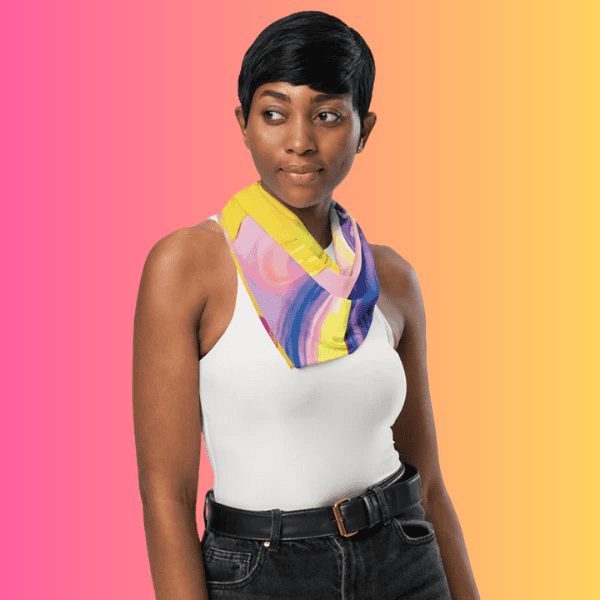 Vibrant Playful Alcohol Ink Bandana for EDM Festivals