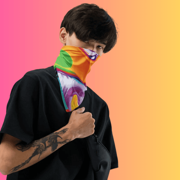 Vibrant Alcohol Ink Bandana for Festivals and Raves