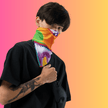 Vibrant Alcohol Ink Bandana for Festivals and Raves