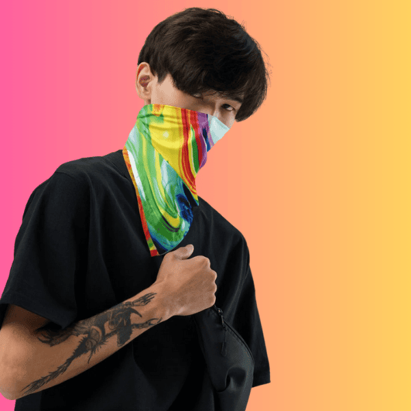 Vibrant Alcohol Ink Bandana for Raves and Festivals