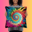 Vibrant Tie-Dye Pillow for Rave Enthusiasts