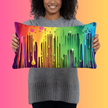 Psychedelic Abstract Paint Drip Pillow for Festivals and Raves