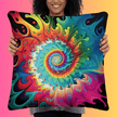 Vibrant Tie-Dye Pillow for Rave Enthusiasts