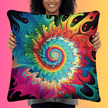 Vibrant Tie-Dye Pillow for Rave Enthusiasts