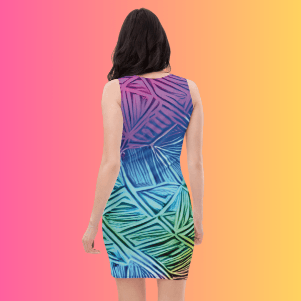 Vibrant Abstract Bodycon Dress for Festival Vibes