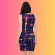 Vibrant Abstract Bodycon Festival Dress for Rave Lovers