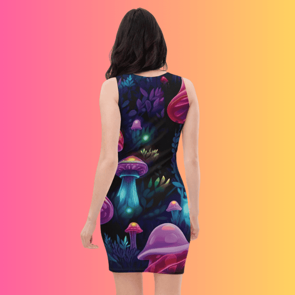 Psychedelic Mushroom Bodycon Dress for Festival Vibes