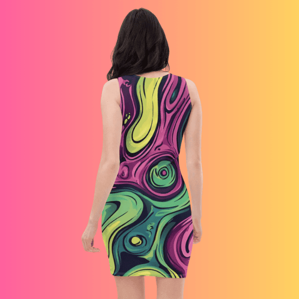 Vibrant Abstract Bodycon Dress for Unforgettable Festivals