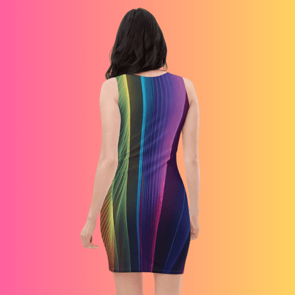 Neon Swirl Bodycon Dress for Raves and Music Festivals